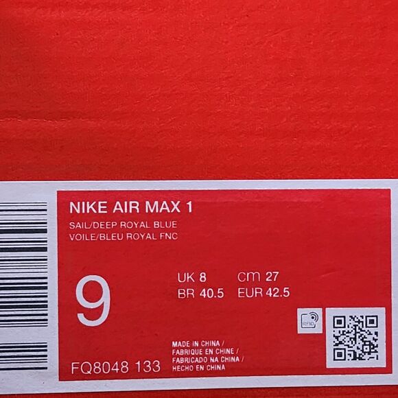 Nike Air Max 1 Athletic Department Midnight Navy Brand New Sz 9 - Picture 10 of 10